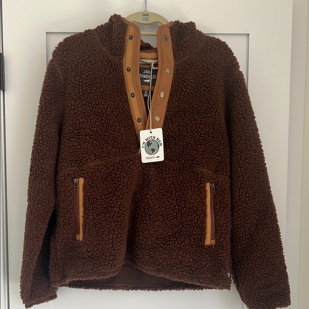 NWT Toad&Co Brown Sherpa Fleece Jacket